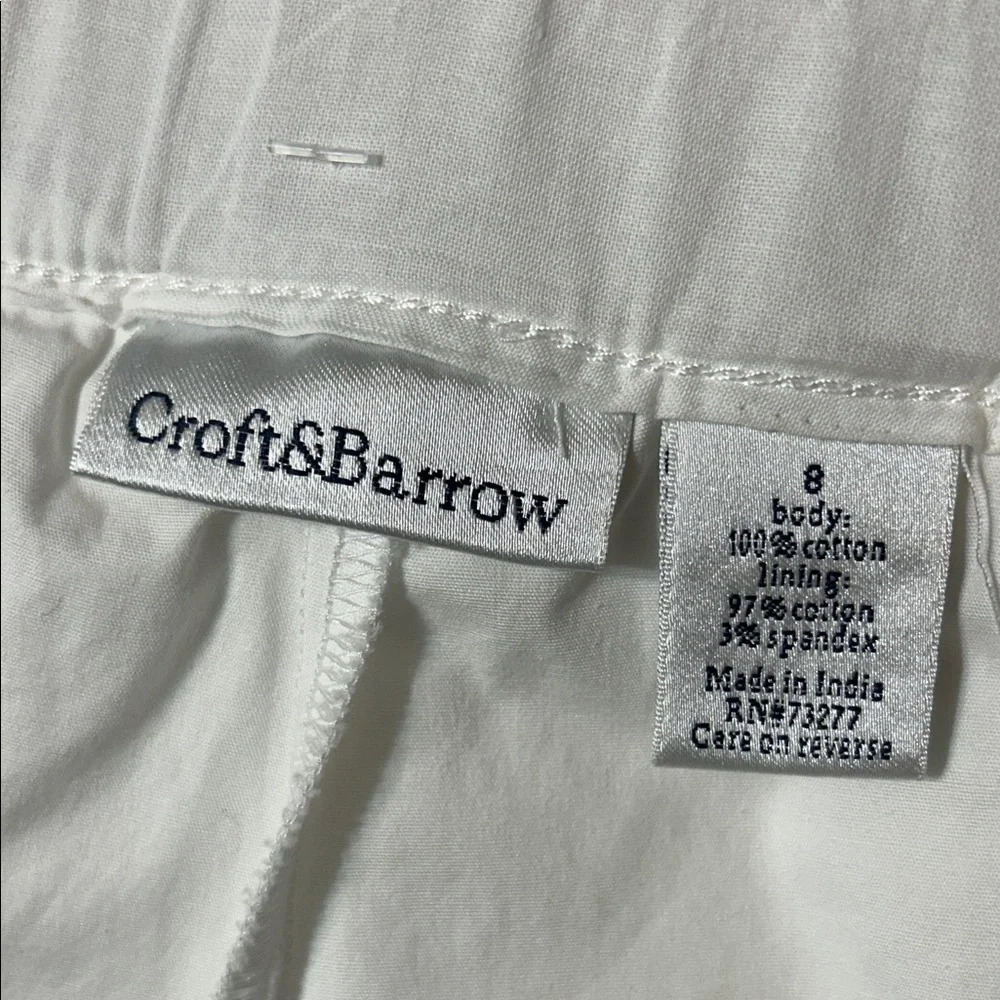 Croft & Barrow White Cotton Eyelet Skort Skirt Size 8 - Picture 6 of 6